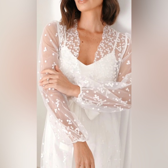 LE ROSE ADELINA SPOT LACE MAXI - INCLUDES SLIP - Picture 3 of 6